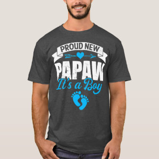 Retro Family Proud New Papaw It's A Boy Gender Rev T-Shirt