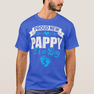 Retro Family Proud New Pappy It's A Boy Gender Rev T-Shirt