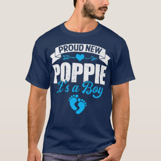 Retro Family Proud New Poppie It's A Boy Gender Re T-Shirt