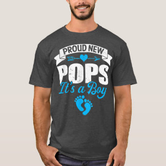 Retro Family Proud New Pops It's A Boy Gender Reve T-Shirt