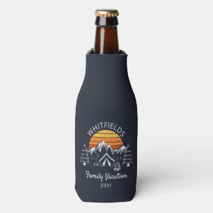 Retro Family Reunion Camping Vacation Custom Bottle Cooler