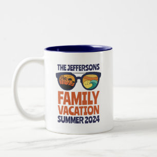 Retro Family Reunion Cruise Trip Beach Vacation Two-Tone Coffee Mug