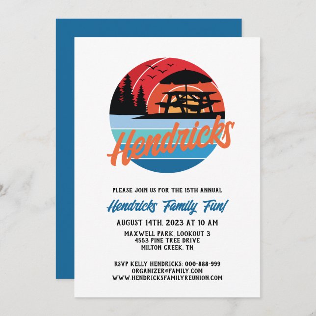 Retro Family Reunion Invitation (Front/Back)