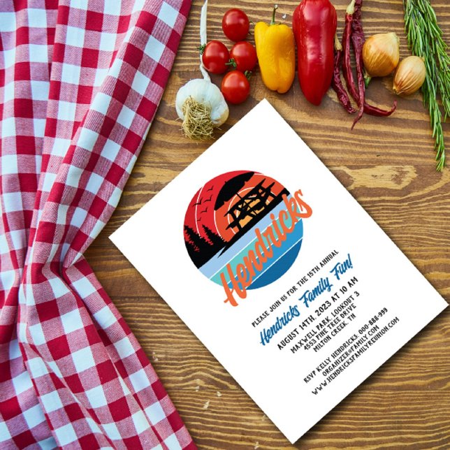 Retro Family Reunion Invitation Postcard (Creator Uploaded)