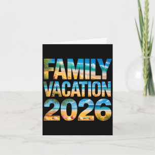 Retro family vacation 2026 cousin trip surf beach card