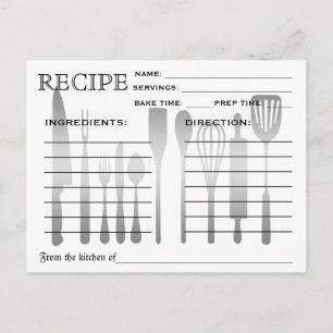 Retro Fancy Chalkboard Bridal Shower Recipe Cards