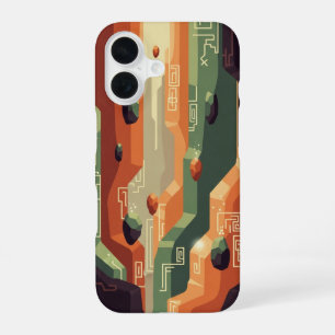 Retro Fantasy Canyon Pixel Art iPhone 16 Case