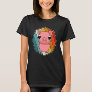 Retro Farm Animal Farmer Cute Piglet Pig 1 T-Shirt