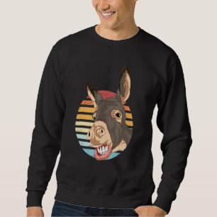 Retro Farm Animal Farmer Donkey Sweatshirt