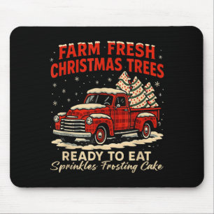 Retro Farm Fresh Debbie Christmas Cake Red Truck H Mouse Mat