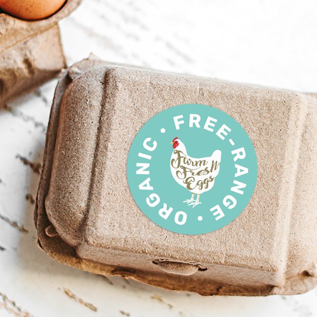 Retro Farm Fresh Eggs Chicken Carton Label (Creator Uploaded)