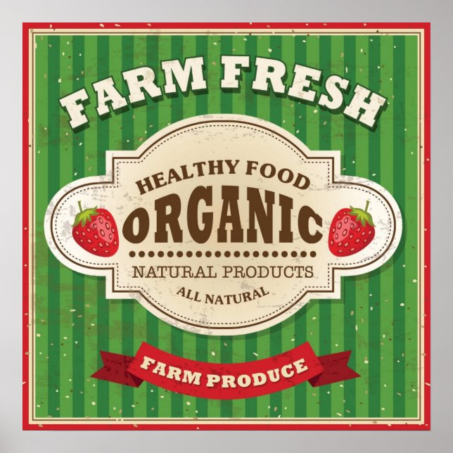Retro Farm Fresh Poster Design (Front)