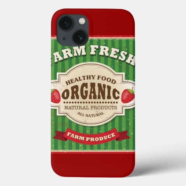 Retro Farm Fresh Poster Design Case-Mate iPhone Case (Back)