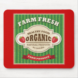 Retro Farm Fresh Poster Design Mouse Mat