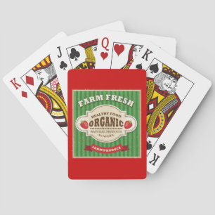 Retro Farm Fresh Poster Design Playing Cards