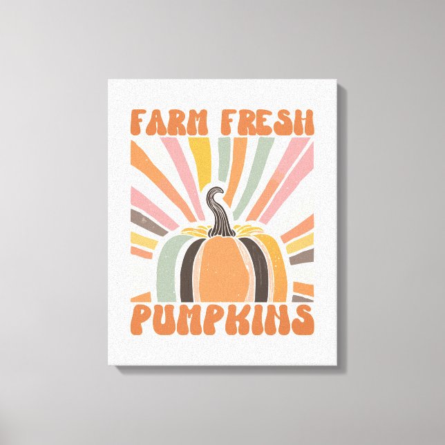 Retro Farm Fresh Pumpkins Canvas Print (Front)