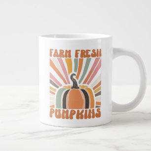 Retro Farm Fresh Pumpkins Large Coffee Mug