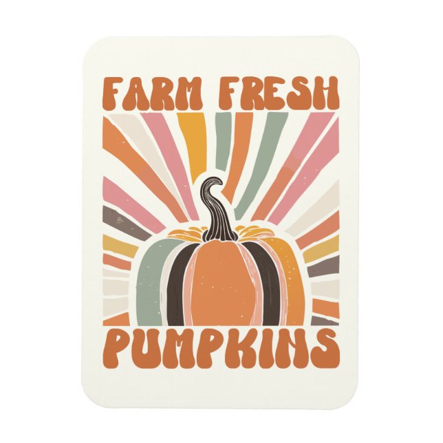 Retro Farm Fresh Pumpkins Magnet (Vertical)