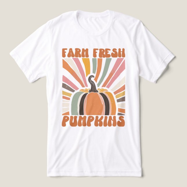 Retro Farm Fresh Pumpkins Tri-Blend Shirt (Design Front)
