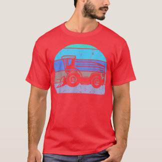 Retro Farmer Tractor Vintage Farmer Tractor Silhou T-Shirt