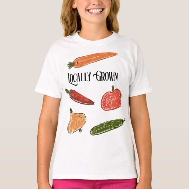 Retro Farmer's Market Locally Grown Baby Shower T-Shirt (Front)