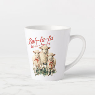 Retro farmhouse bah la la three sheep Christmas Latte Mug