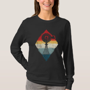 Retro Farming Wind Mill Turbine Technician T-Shirt