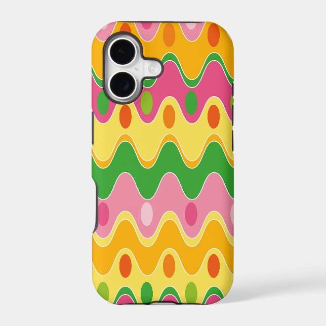 Retro Fashion Colourful Wavy Zig Zag Mod Pattern (Back)