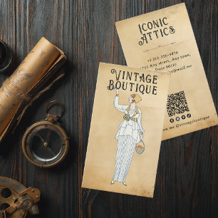 Retro Fashion Illustration Business Card