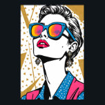 Retro Fashion Pop Art - 1980's Inspired Poster<br><div class="desc">Channel the daring confidence and electric energy of the 1980s with this stunning Glam Pop Art print. Inspired by the iconic covers of vintage fashion magazines, this piece captures a moment of pure, unapologetic style. Our high-fashion muse gazes upward, her oversized sunglasses reflecting a vibrant neon sunset—a story of city...</div>