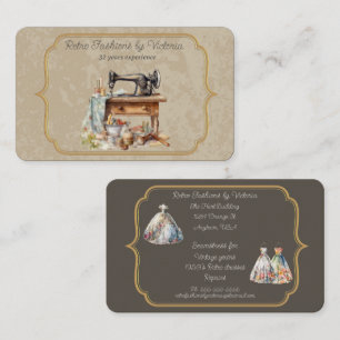 Retro Fashions Seamstress Business Card
