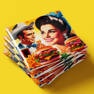 Retro Fast Food Couple Magnet