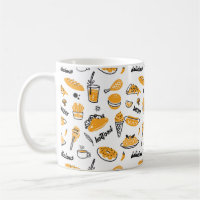 Retro Fast Food Hand Drawn Sketch Pattern