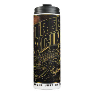 Retro Fast Lane Fever Sports Car Art Thermal Tumbler