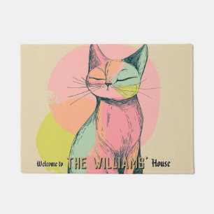 Retro Fatcat Mum Dad New Home Decor Doormat