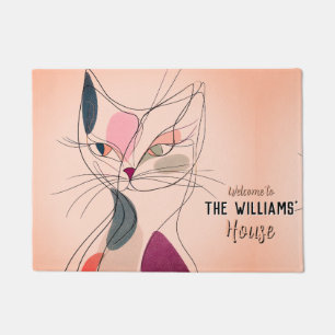 Retro Fatcat Mum Interior Design Floor Mat 