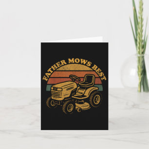 Retro Father Mows Best - Funny Fathers Day Dad Card