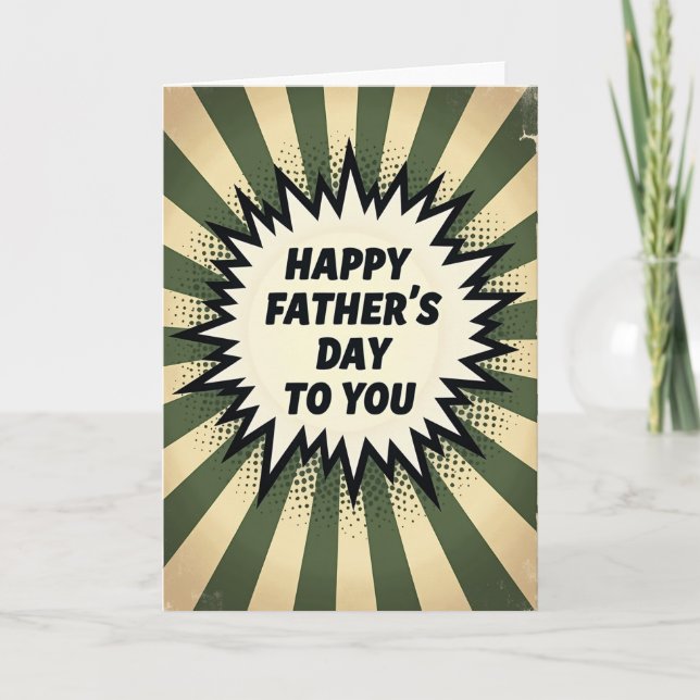 Retro Fathers Day Burst Card (Front)