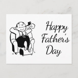 Retro Father's Day Dad Smoking Pipe Postcard