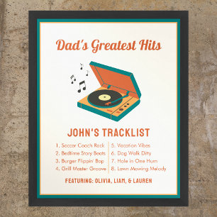 Retro Father's Day "Dad's Greatest Hits" Custom  Poster