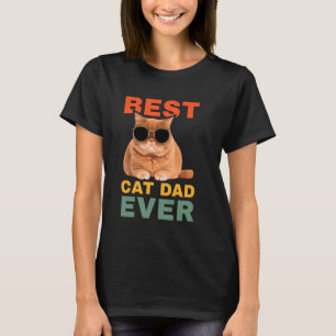 Retro Father's Day Gift Best Cat Dad Ever Cute Bla T-Shirt