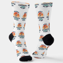 Retro Fathers Day Grandpa Golf Lover Custom Socks