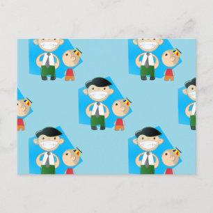 retro fathers day postcard
