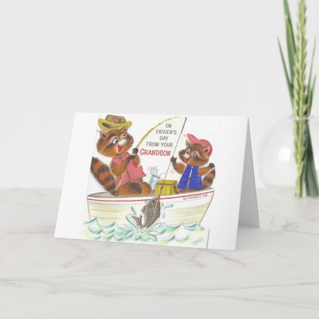 Retro Father's Day - To Grandpa from Grandson, Card (Front)