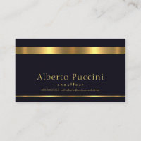 Retro Faux Gold Stripe Minimalist Chauffeur