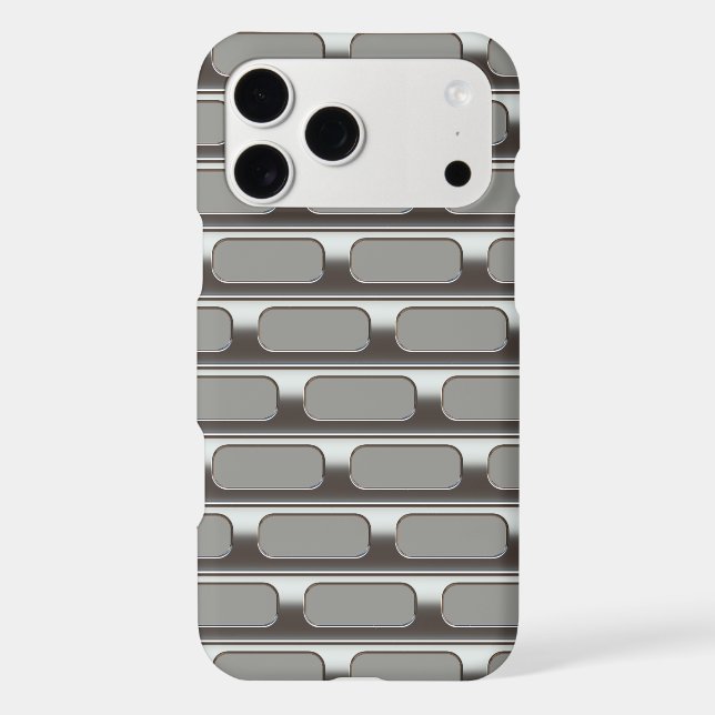 Retro Faux Stainless Steel Industrial Grid Pattern (Back)