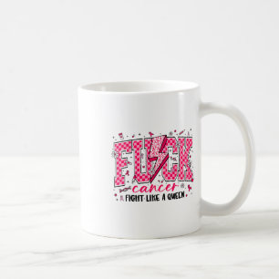 Retro Fck Cancer Fight Like A Queen Breast Cancer  Coffee Mug