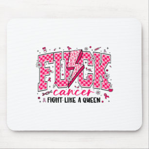 Retro Fck Cancer Fight Like A Queen Breast Cancer Mouse Mat
