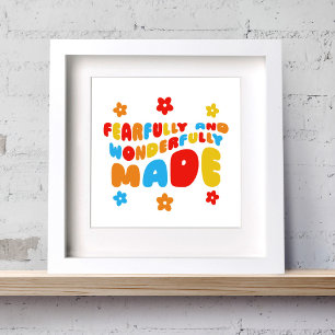 Retro Fearfully & Wonderfully Made Psalms 139:14 Poster