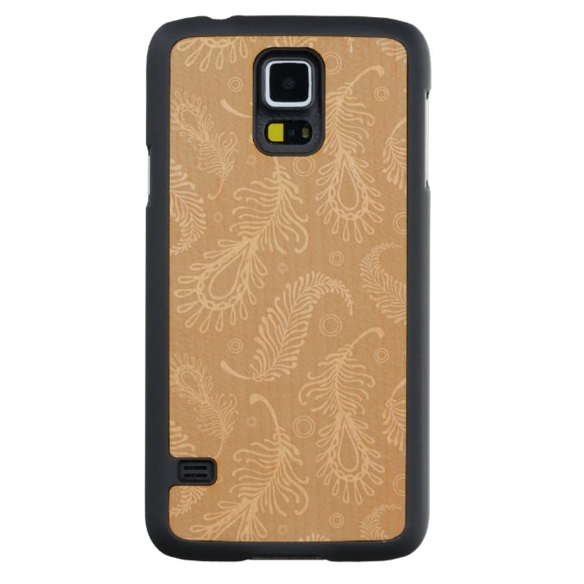 Retro-feater-pale-pattern Carved Maple Galaxy S5 Case (Back)
